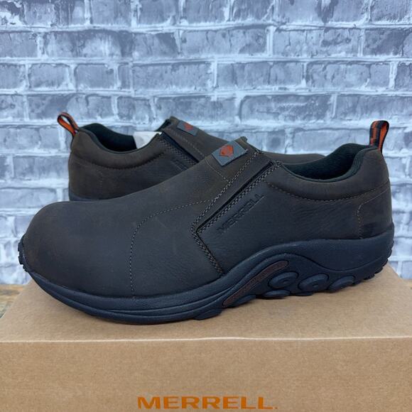 Merrell Mens Jungle Moc Toe Work Shoes US 15 M Brown Suede Slip On CT New - Picture 1 of 7